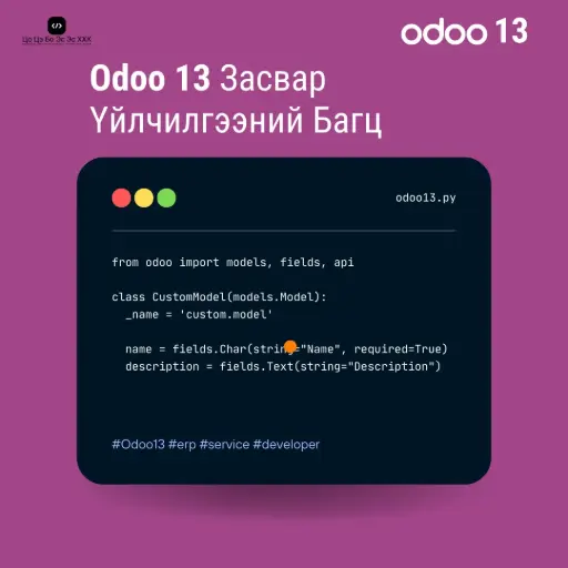 Odoo 13 Засвар Үйлчилгээний Багц